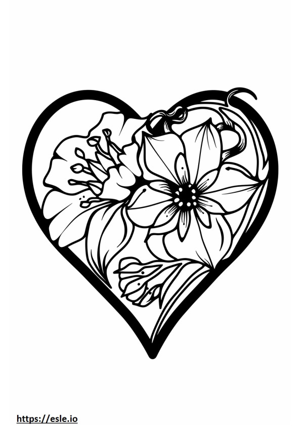 A be mine easy heart desgin color page coloring sheet