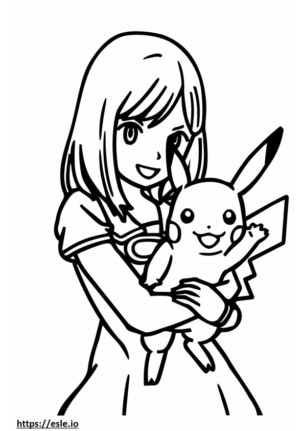Pokemon carino ragazza anime da colorare