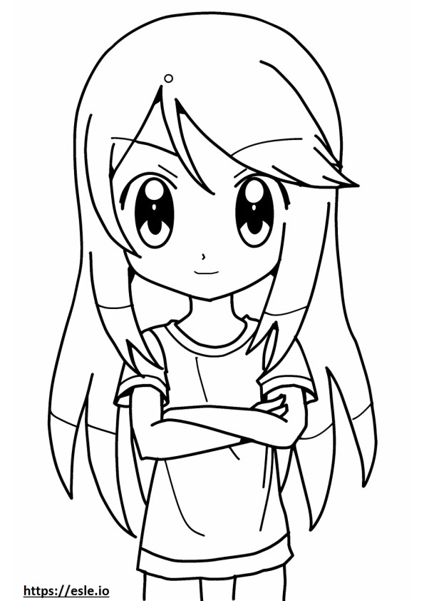Pokemon carino ragazza anime da colorare e stampare