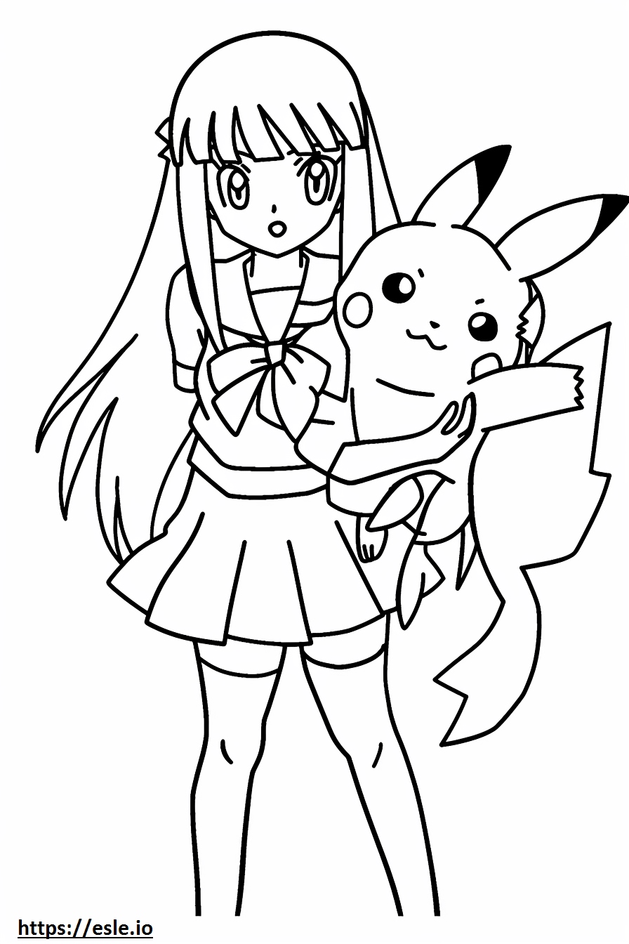 Pokemon carino ragazza anime da stampare