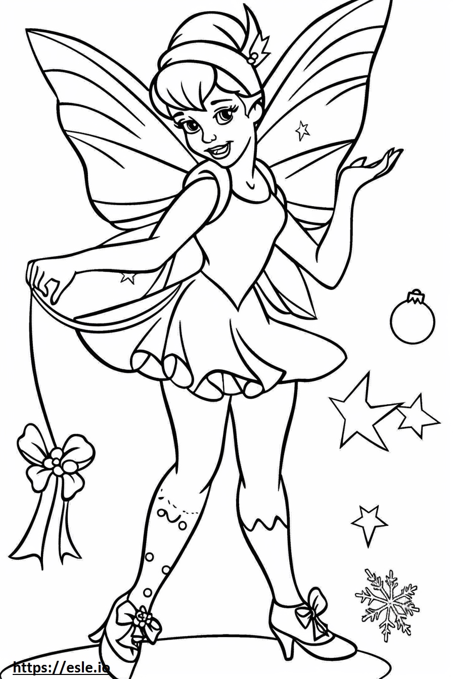 Christmas tinkerbell for coloring