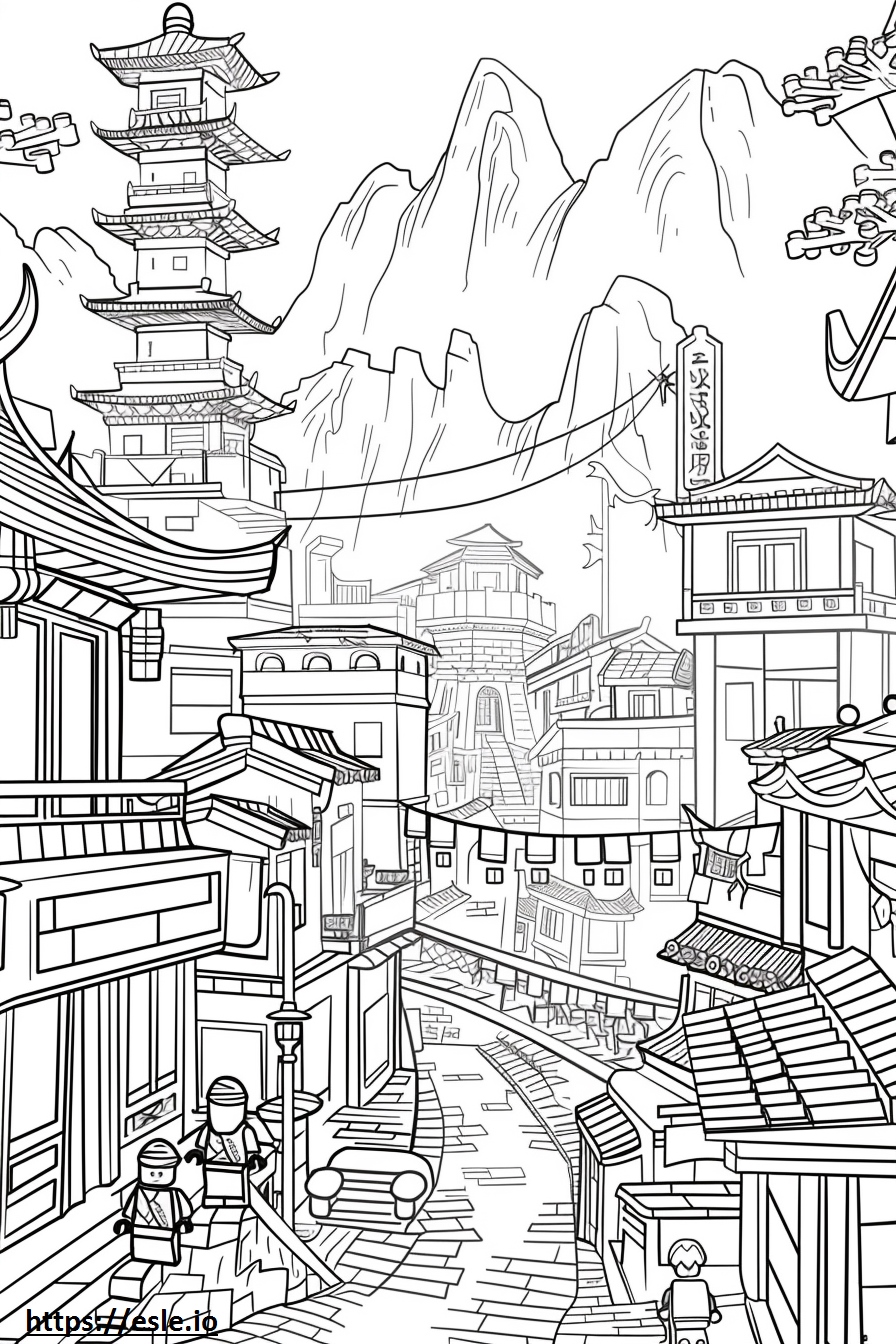 Miasto Ninjago kolorowanka