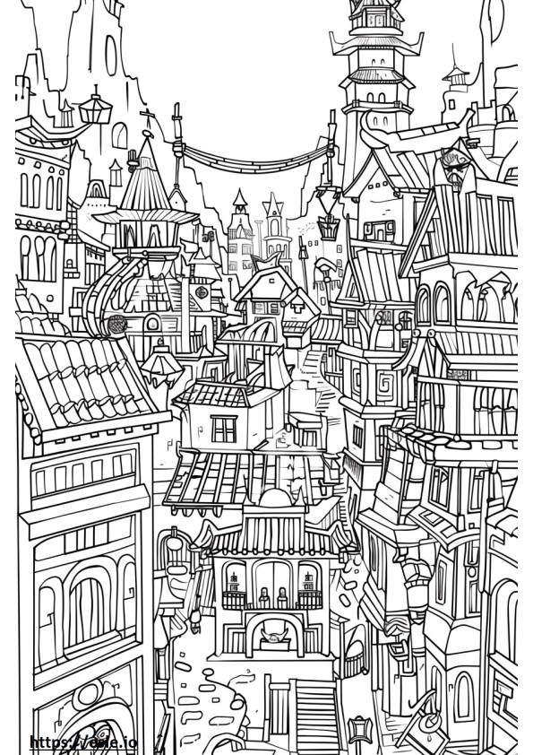 Ninjago city coloring sheet