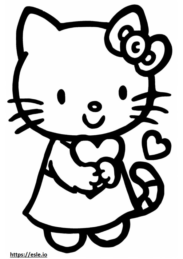 Cute love hello kitty coloring sheet