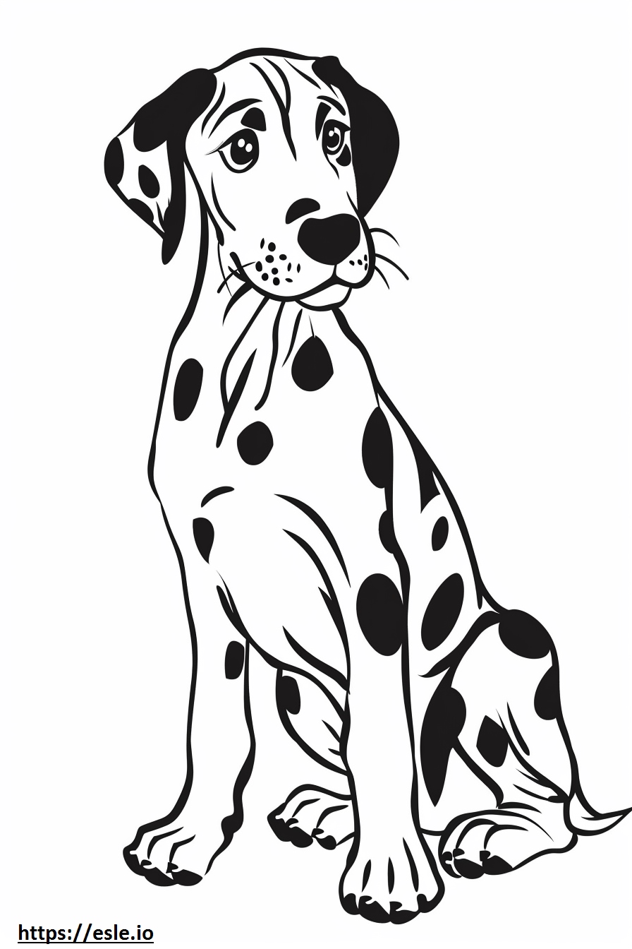 Dalmatian Without Spots Coloring Page Free Printable