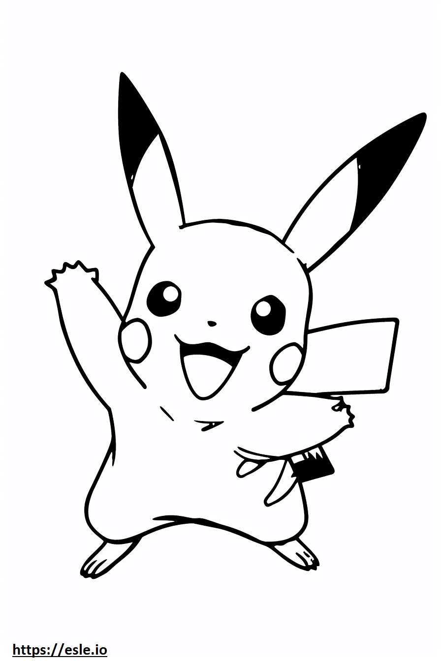 Kawaii Pikachu kleurplaat gratis printen kleurplaat