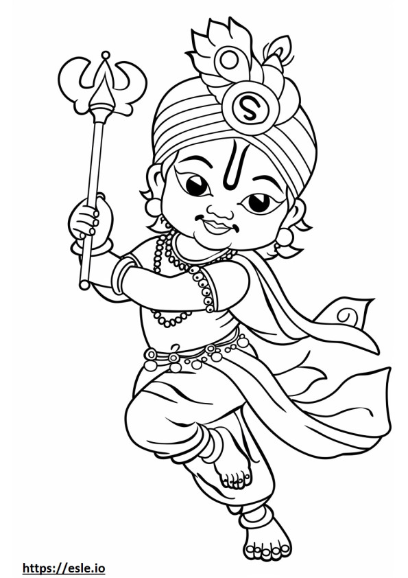 Krishna coloring page