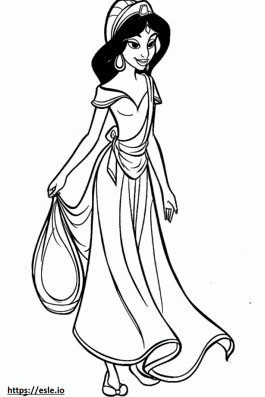 Aladdin 2019 jasmine coloring page