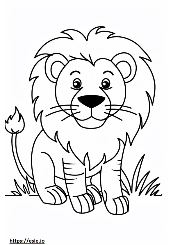 Simple lion for coloring
