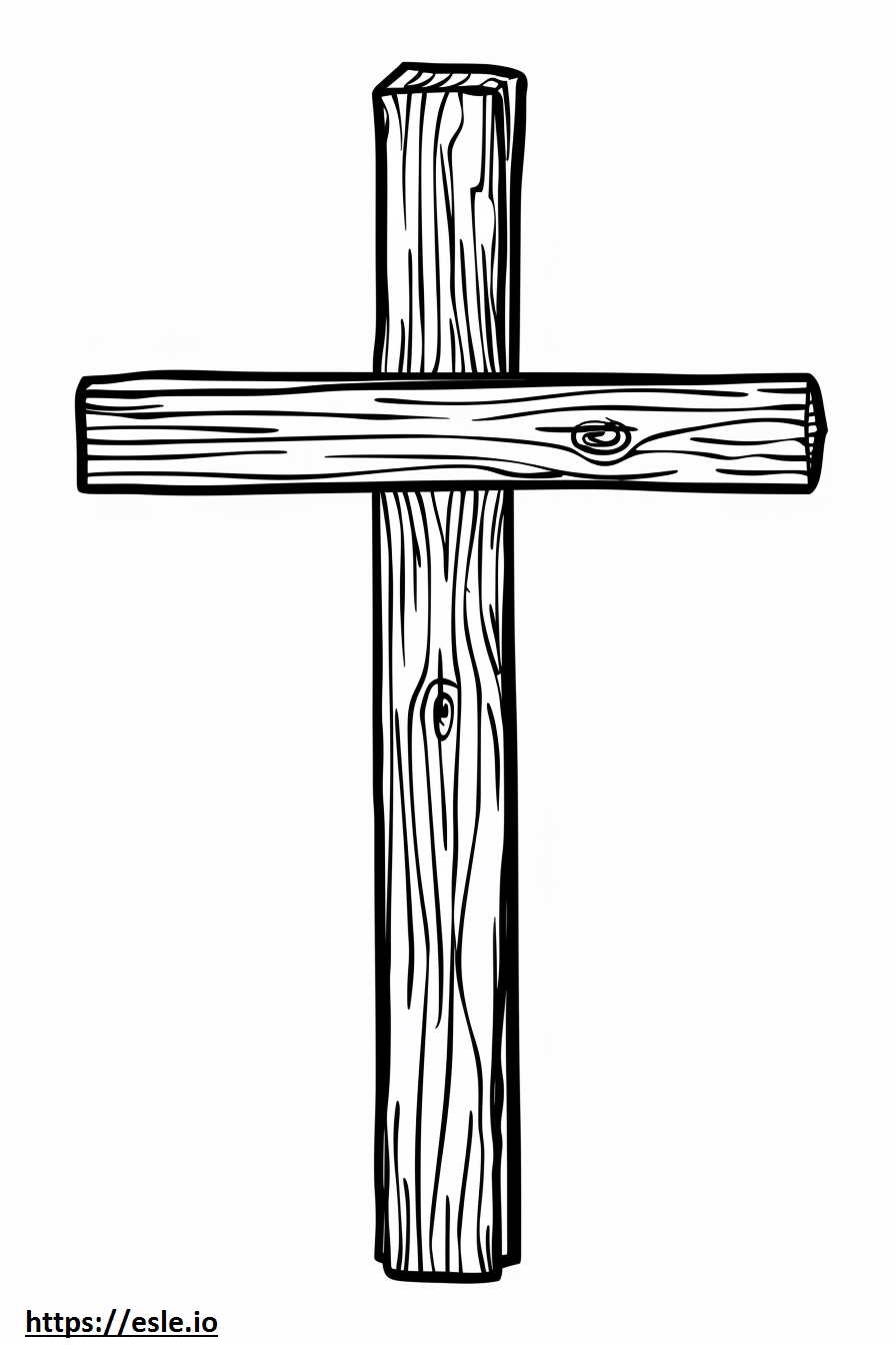 Wooden Cross for Coloring - Free Printable PDF