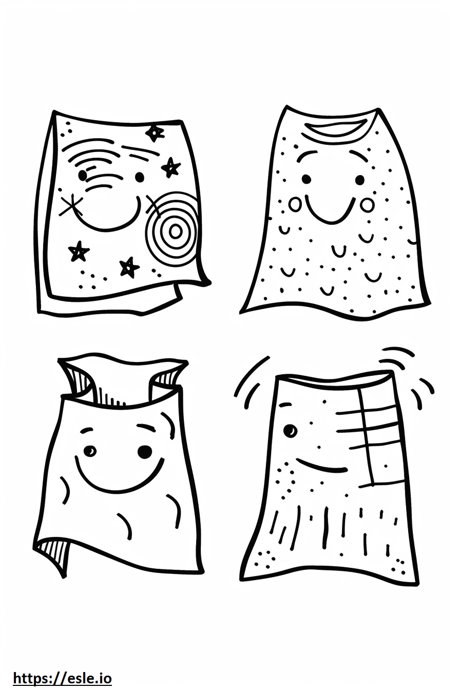 4 tipos de tejido diferentes para colorear e imprimir
