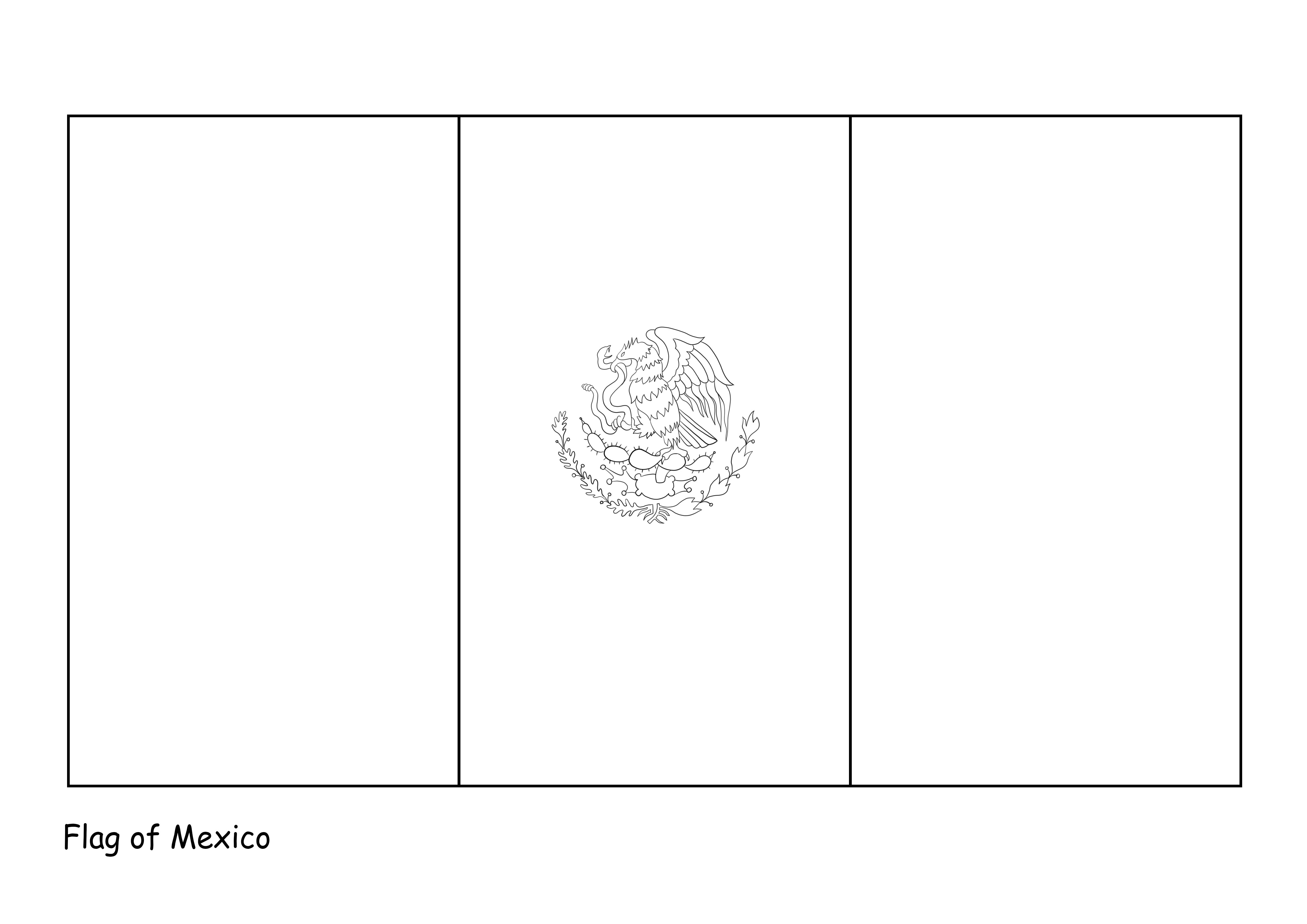 Vlag van Mexico om gratis afbeelding te downloaden of af te drukken kleurplaat