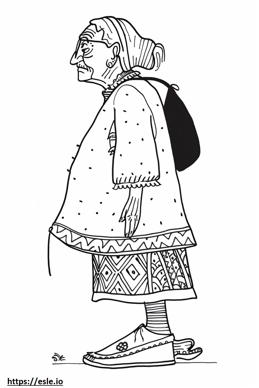 Old woman who lived in a shoe coloring page