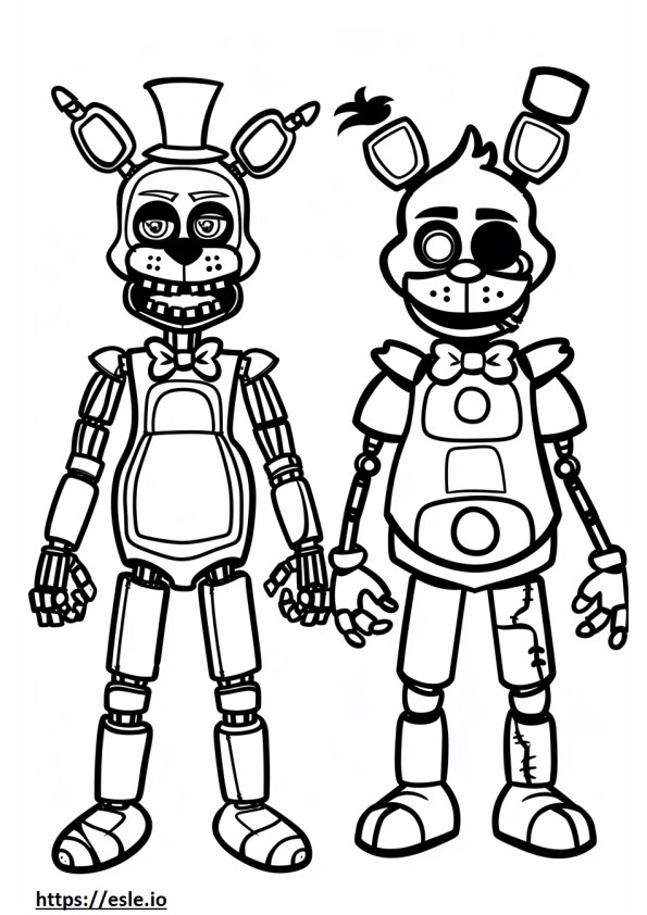 Freddy and bonnie coloring sheet