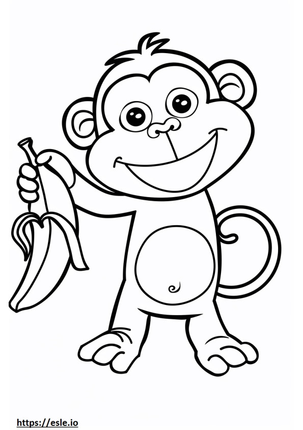mono con plátano para colorear