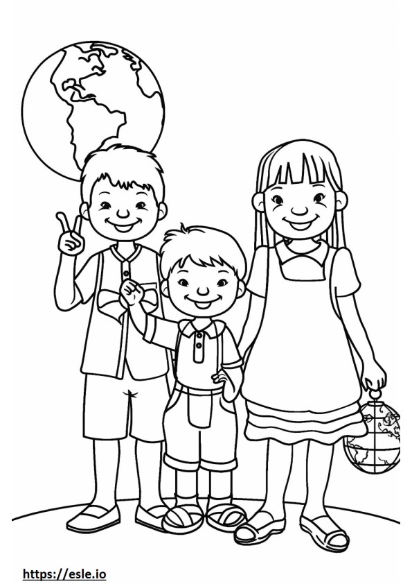 Kinder auf der ganzen Welt ausmalbild für kinder