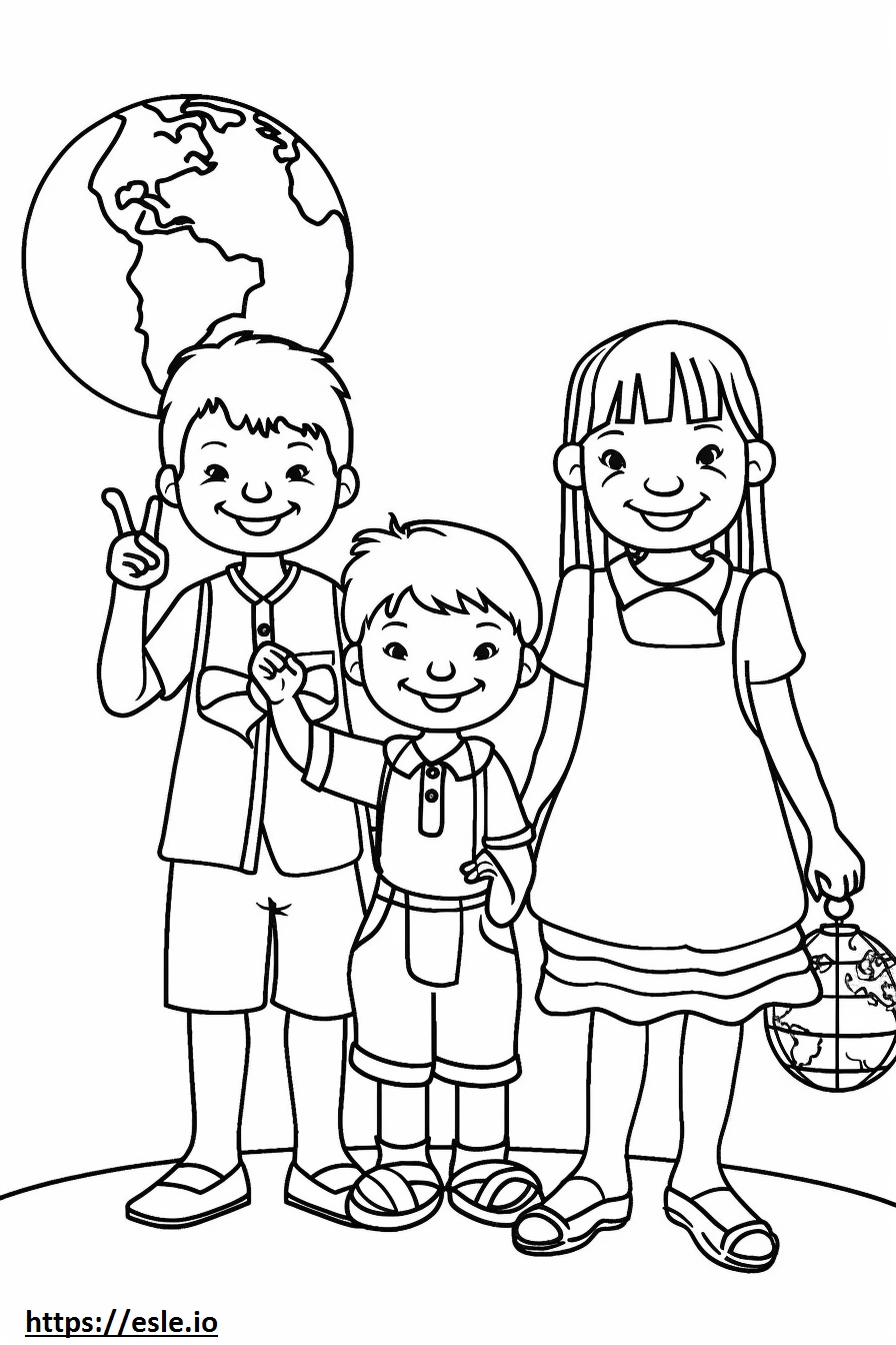 Children Around The World Free Printable Coloring Page