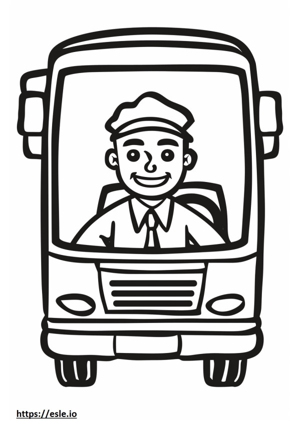 Bus driver coloring sheet
