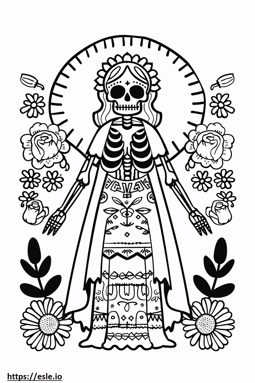 La Muerte Book of Life Free Coloring Page