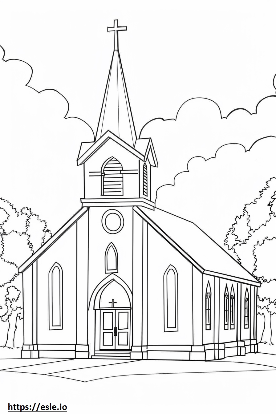 Childrens Church Coloring Page for Sunday School