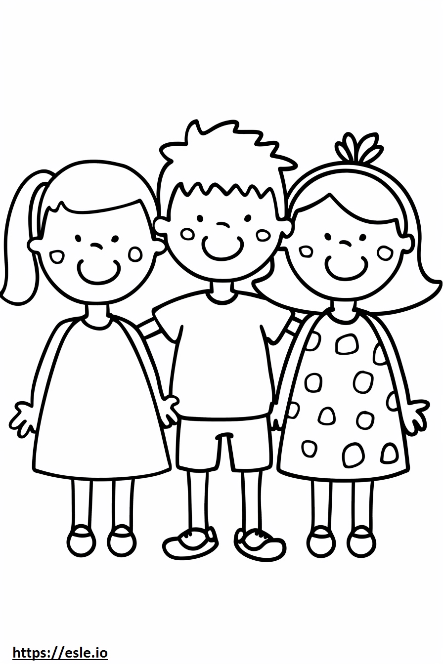 Preschool friends coloring page
