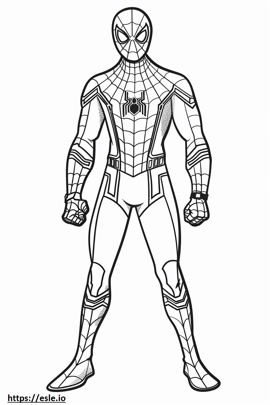 Cute spider man coloring page