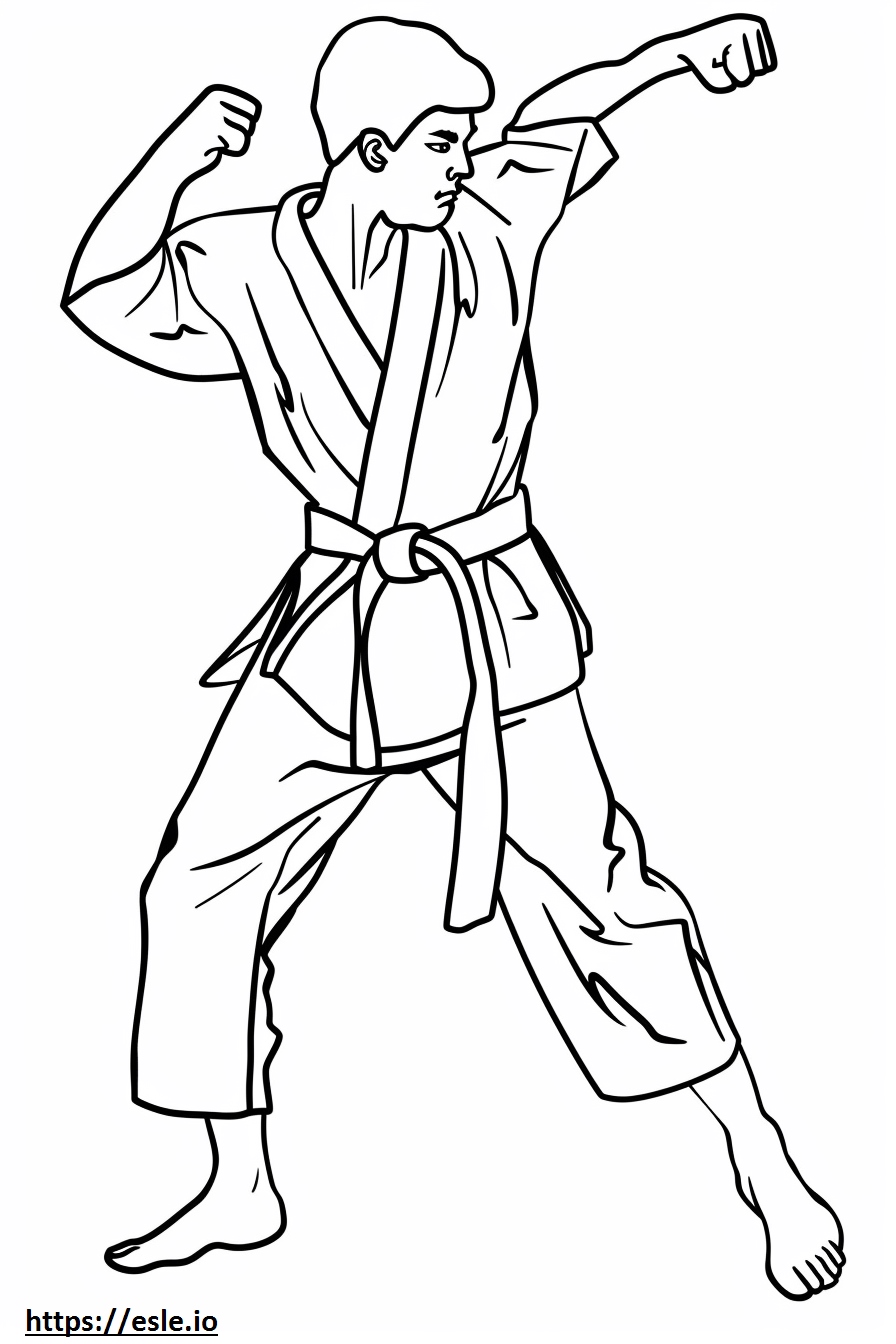 Taekwondo karate coloring sheet