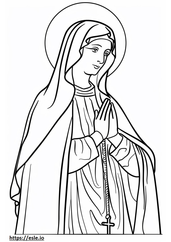 Our lady of lourdes coloring page