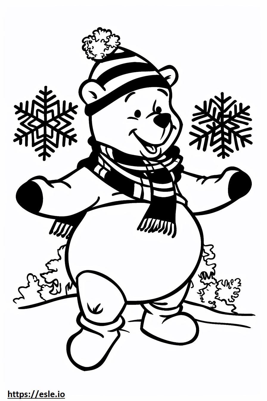 Winnie the pooh inverno da colorare e stampare