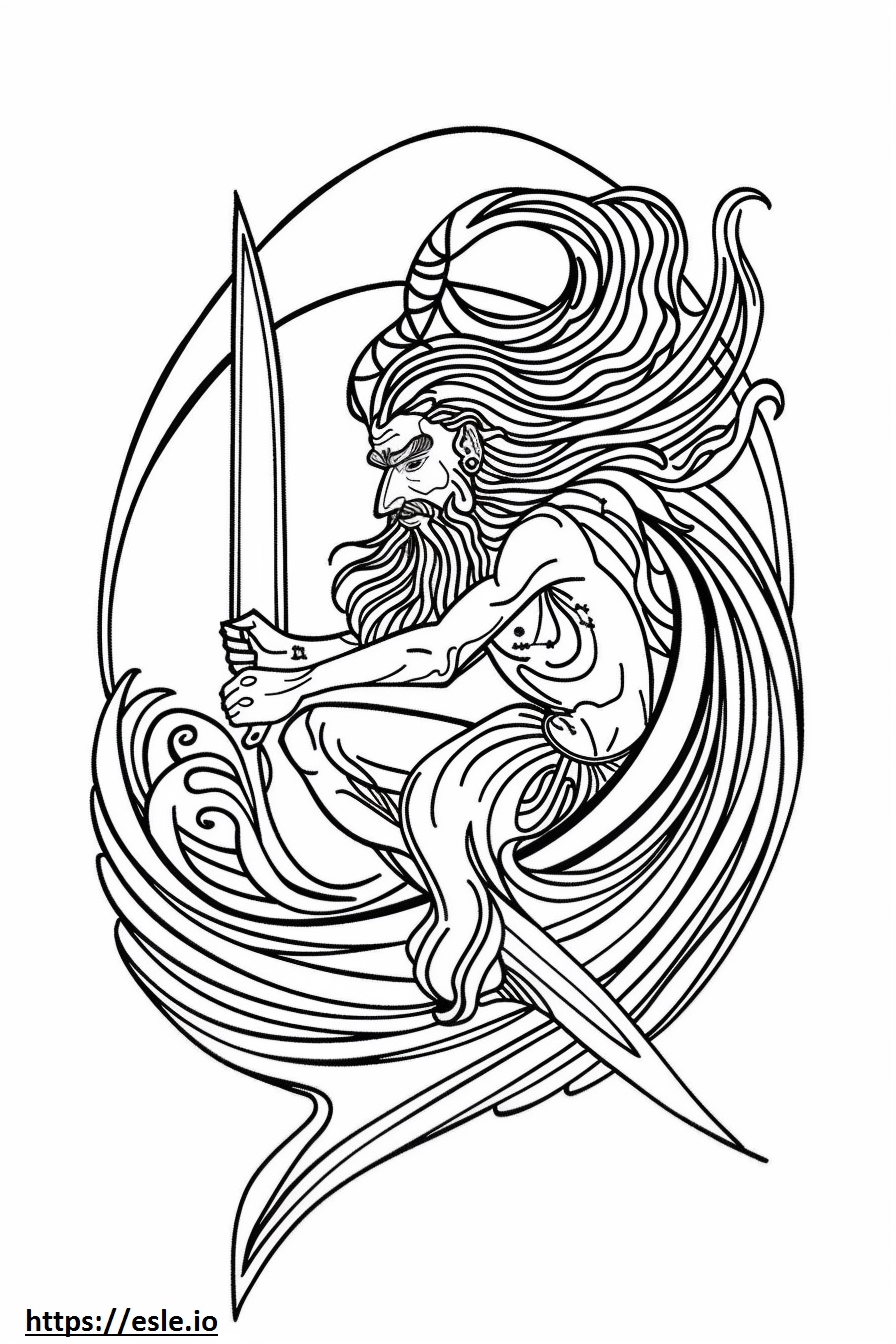 Zodiaque Verseau dessin coloriage