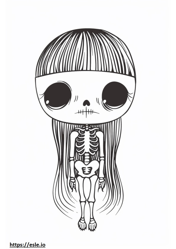 Fofo e assustador desenho para colorir