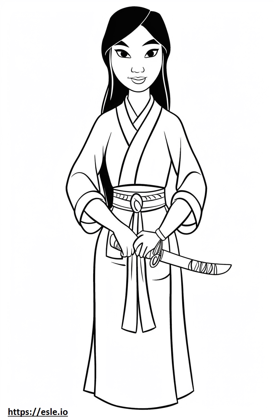 La principessa Disney Mulan da colorare e stampare