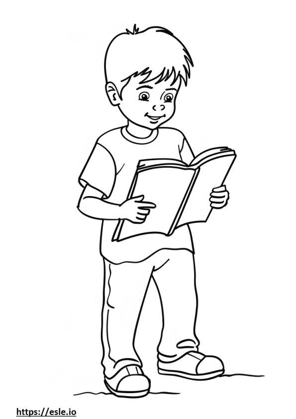 Enfants lisant dessin coloriage