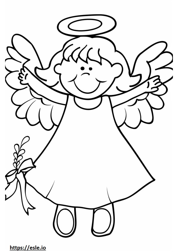 Angel adorable cute stitch coloring page