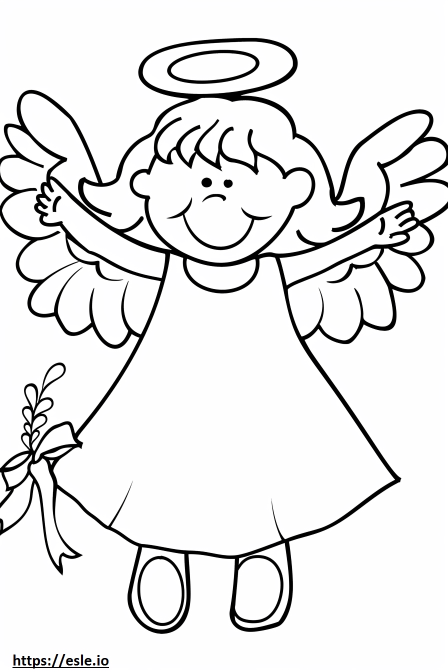 Angel adorable cute stitch coloring page