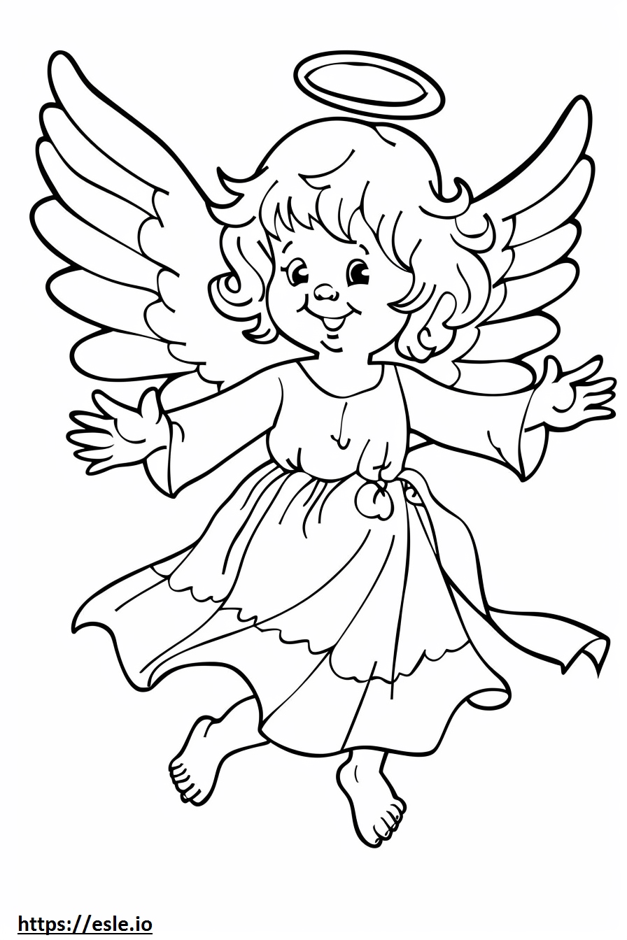 Angel Adorable Cute Stitch Free Printable Coloring Page