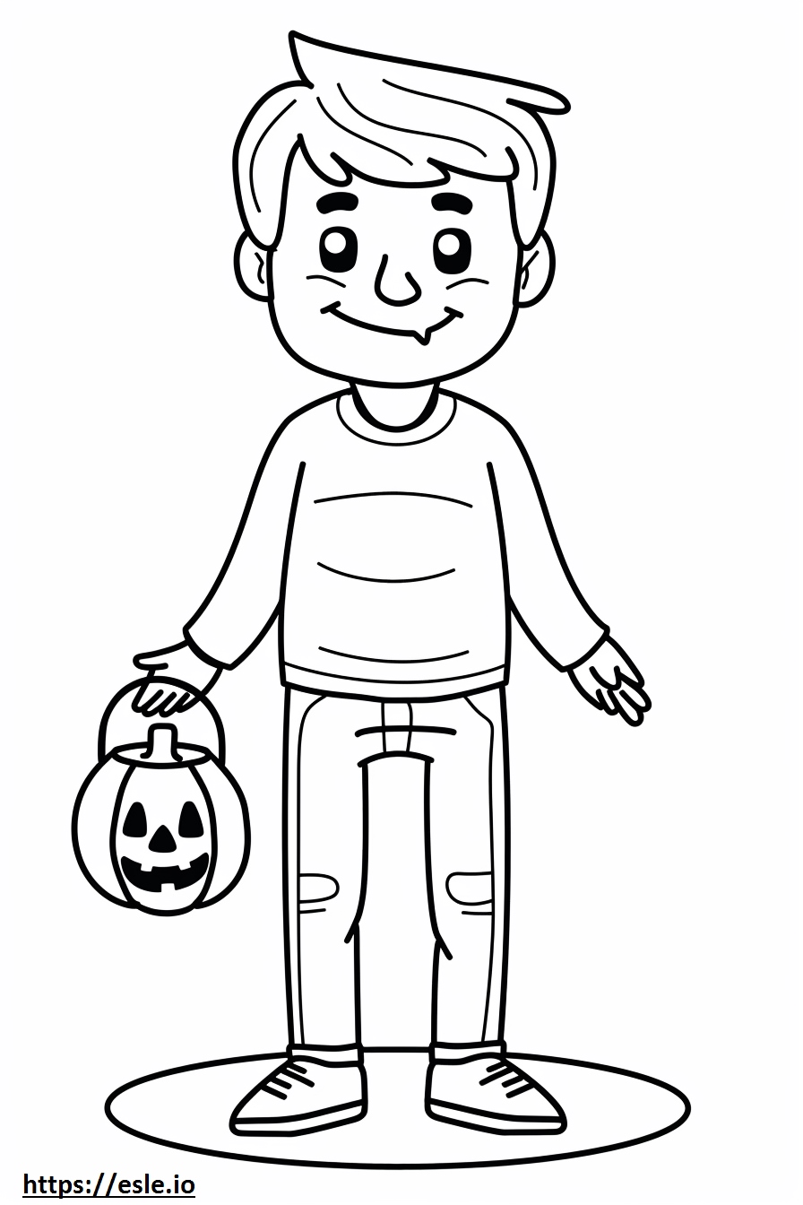 Coloriage Garçon Halloween à imprimer gratuit