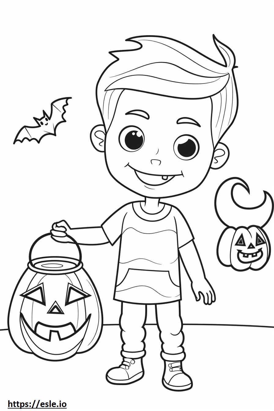 Boy Halloween Coloring Page - Free Printable