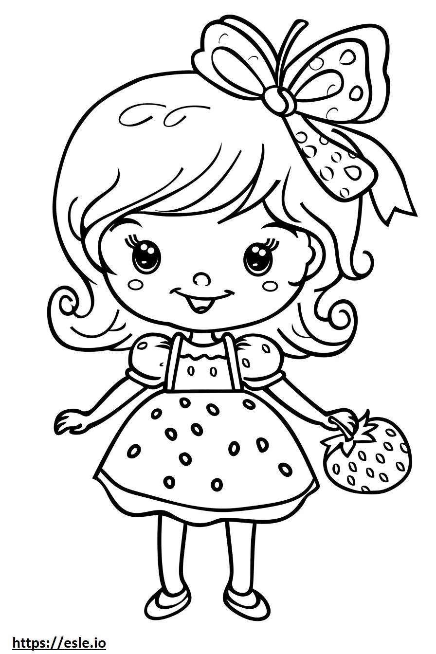 Dolcetto alle fragole per bambini da colorare