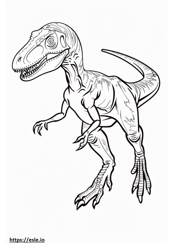 Jurassic maailman sininen velociraptor värityskuva