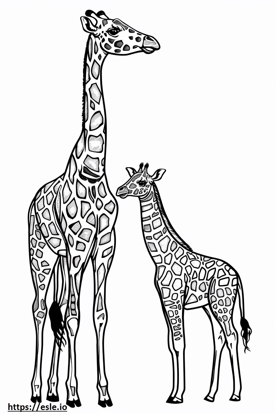 Mom and baby giraffe free printable
