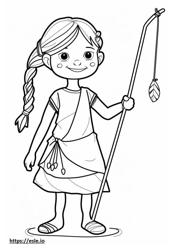 Abigail and boomerang for coloring