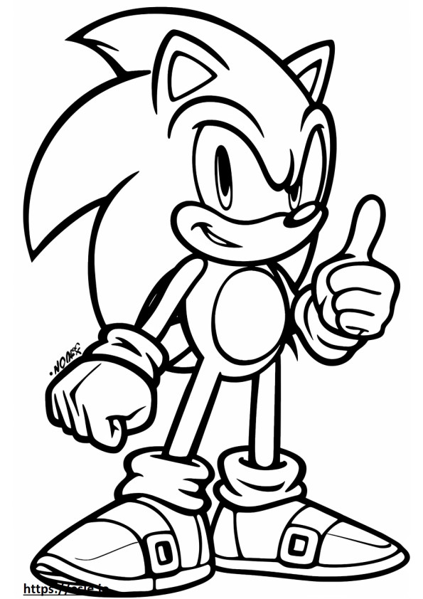 White sonic coloring page
