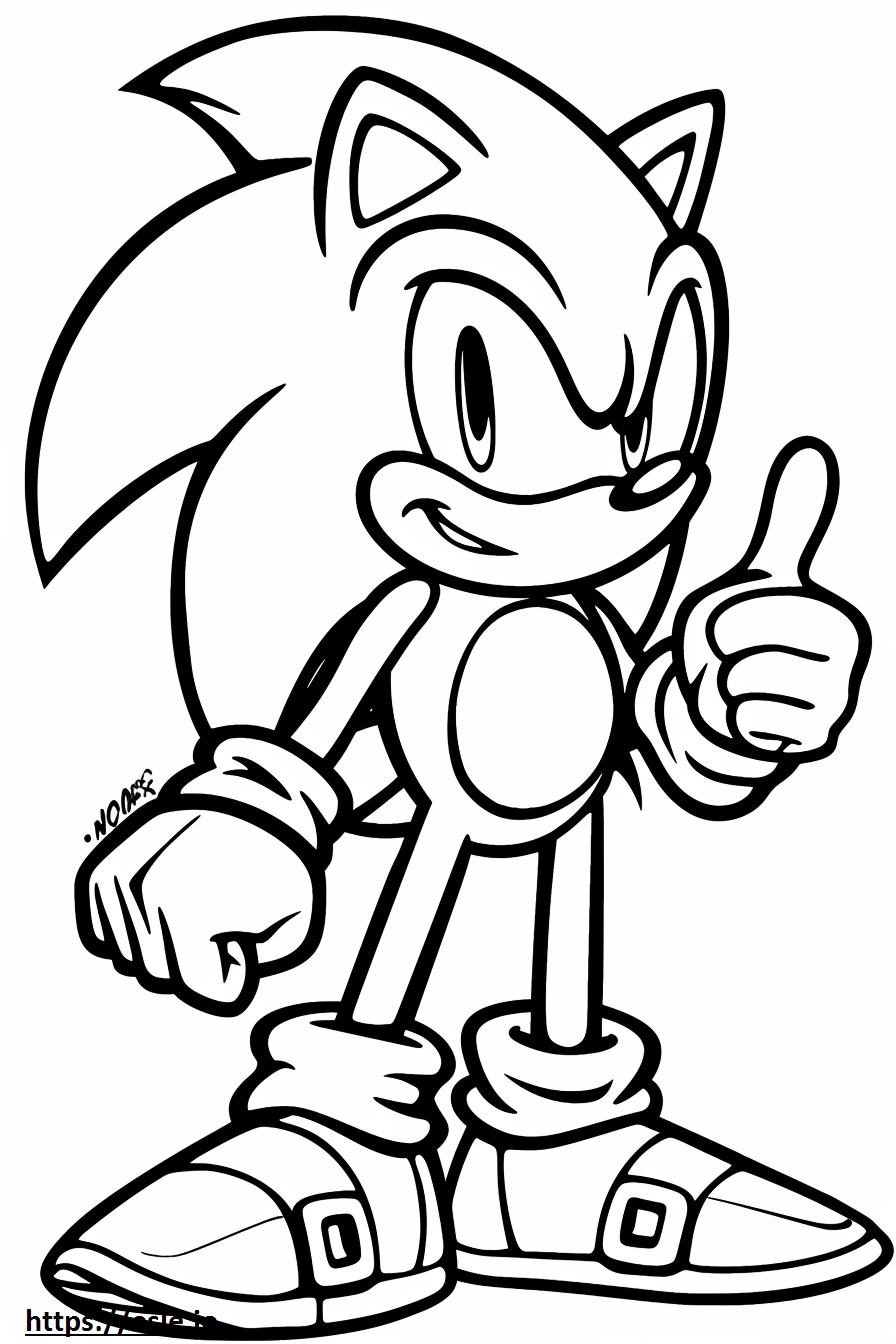 Desenho para colorir Sonic branco - Grátis para imprimir