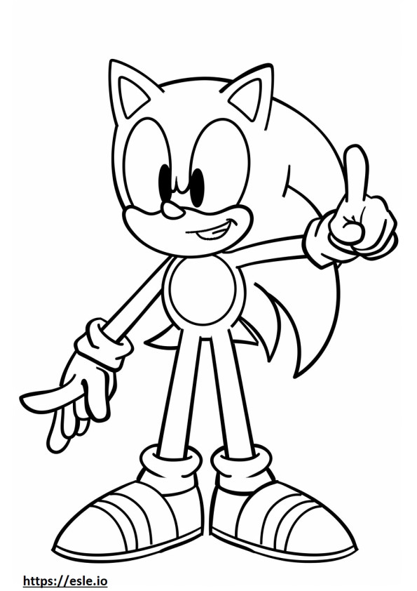 White sonic coloring sheet