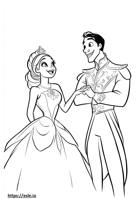 Les princes et la grenouille dessin coloriage