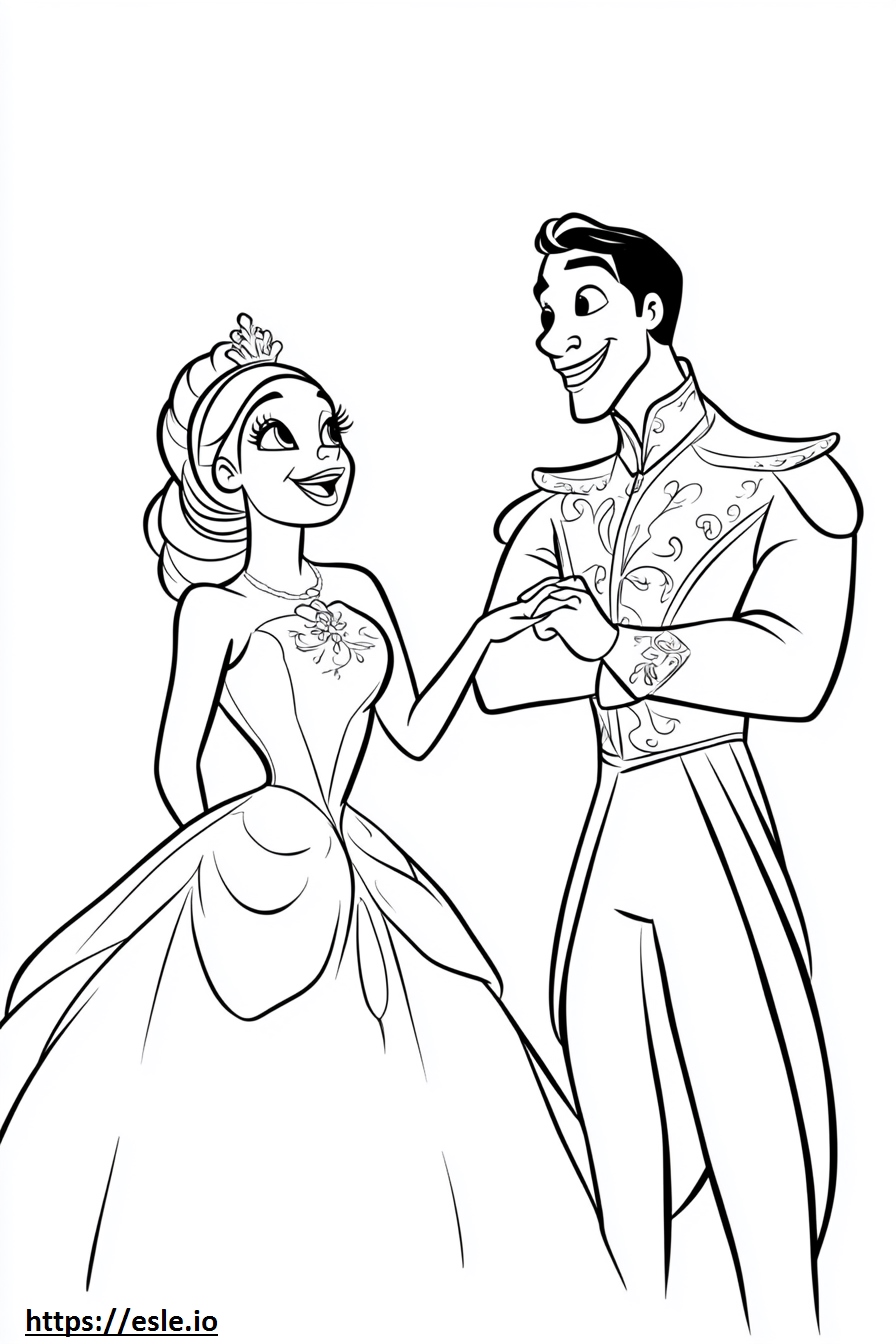 Princes and the Frog free printable coloring page