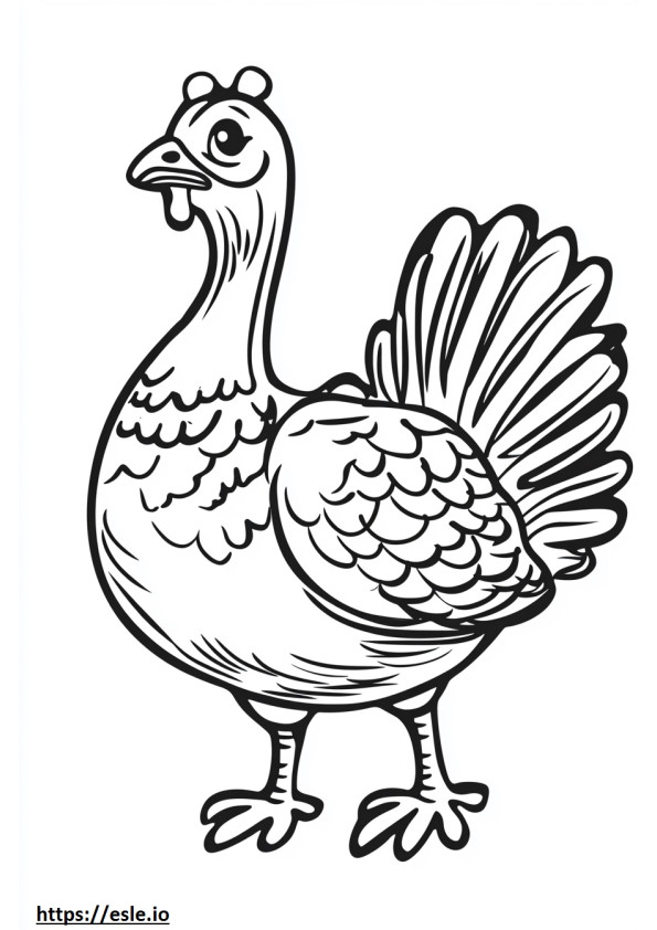 Detailed turkey coloring sheet