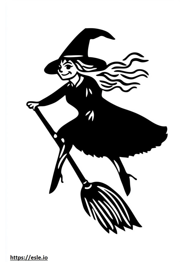 Witch on broomstick free printable