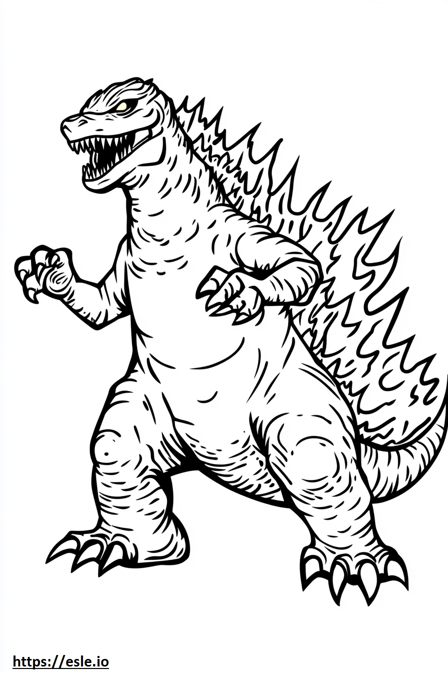 Godzilla de lava para colorear e imprimir